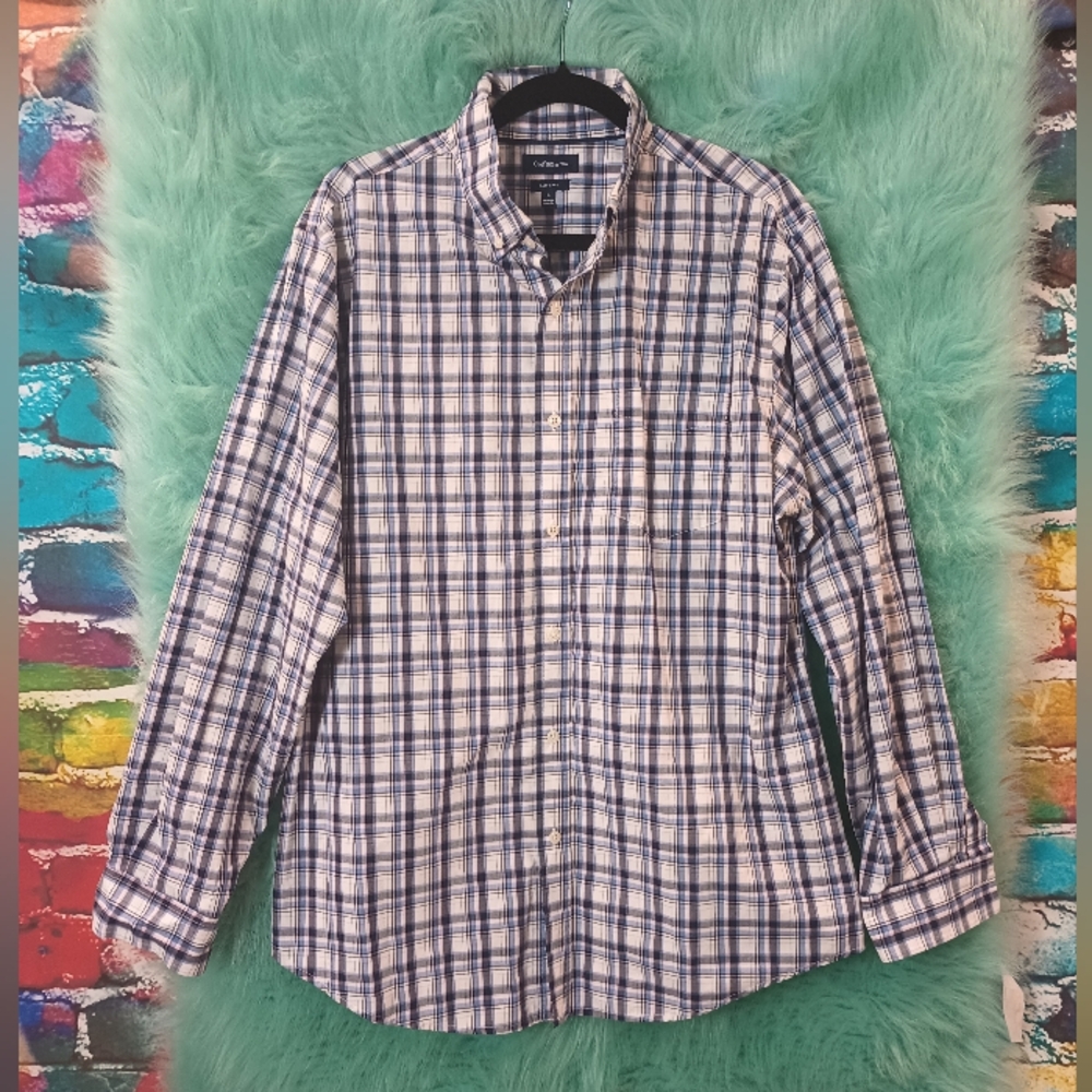Croft & Barrow Plaid Long Sleeve Button Down Shirt Size L